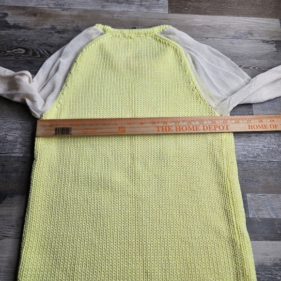 Tibi Sweater Womens XS yellow with Gauze sleeves - Picture 11 of 12